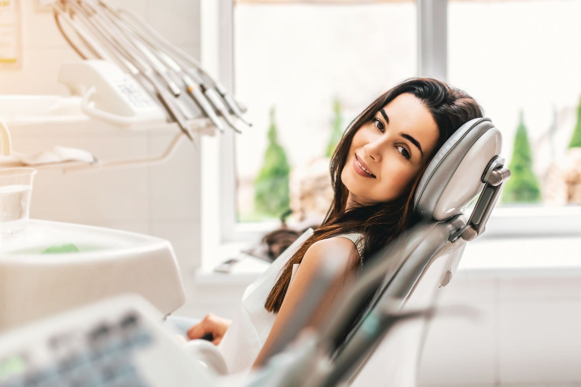 Patient relaxing comfortably in dental chair